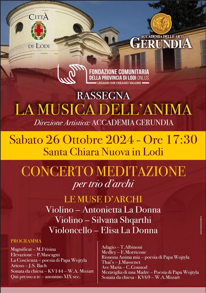Locandina concerto santa chiara nuova ottobre 24